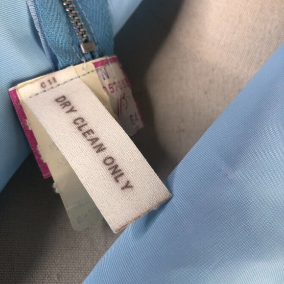 Vintage 60s Cari Lyn Prairie Dress Blue Floral Garden Cottagecore Maxi - Picture 10 of 16